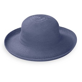 Wallaroo Hat Company Women’s Victoria Sun Hat – Packable Design and Adjustable Sizing for Medium Crown Sizes – Chic Style for Garden Parties, Beach Getaways and Outdoor Events (Dusty Blue)
