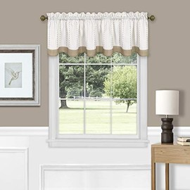 Achim Home Furnishings, Taupe Westport Window Curtain Valance, 58"x14"