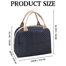 KEYRI Lunch Bag Small Lunch Bag Foldable Insulated Bag Thermal Bag with Foil Lining Lunch Bag for On the Go Lunch Bag Lunch Bag Insulated Portable Lunch Box Bag (Black)