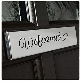 Welcome Door Letterbox Decal Sticker Transfer [20x5cm] Mail or Letter Box Vinyl, Can Also Be Transfered Onto Windows, Walls And Any Smooth Flat Surface, Home Graphic Stickers From LaoGraphics® (Black)