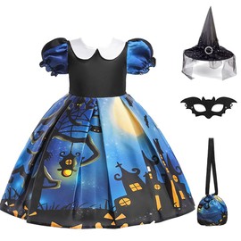 Aywyl Halloween Christmas Cosplay, Costume, Children, Girls, Dress, Performance, Princess, Witch Costume, Setless & Hat, Christmas, Santa, Princess, Baby, Kids, Devil Witch, One-Piece, Cosplay
