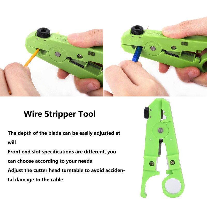 Wire Stripper Adjustable Blade Depth Easily Use Universal Cable Stripper