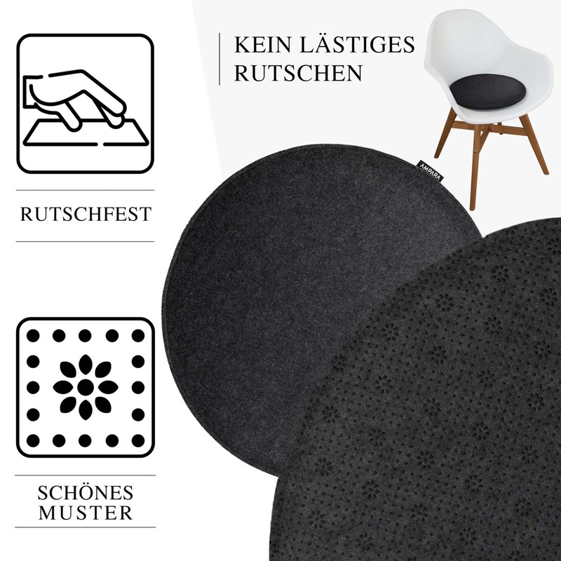 Ampara - Set of 4 Chair Cushions Round 33 cm