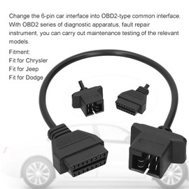 KIMISS - Cable Adaptador de Diagnóstico OBD2 de 6 Pines, Herramienta de Cable Adaptador de Diagnóstico, Lector de Código de Motor ABS, Comprobación de Fallas, Ajuste para para