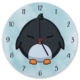Penguin Children's Wall Clock Beautiful Clock for Children's Room with Animal Motif as Children's Clock or Cute Decoration in Children's Bedroom