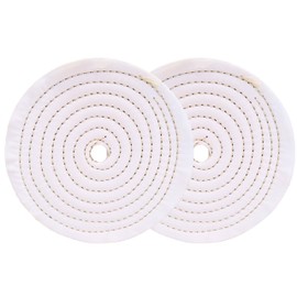 Lux Metal - Variant Polishing Wheel White Cotton Diameter 200 mm Hole 16 mm - Polishing and Roughing for Aluminium Stainless Steel Brass Copper Bronze Iron Chrome Plating Polishing Metals ... (2