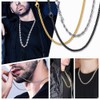 Black Wheat Chain Necklace for Men/Women Stainless Steel 24 Inch