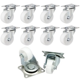 Quikaboo Plate Caster Plate Dolly Mini Caster Fixed Caster Furniture Moving Caster Freely Furniture 1.0 inch (25 mm) 360 Degree 10 Pieces
