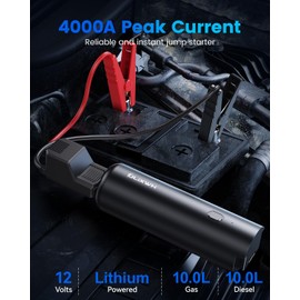 ULiXWH Car Battery Jump Starter 4000A, [ 40X-Rate Battery Cells ] Jump Starter Battery Pack, 12V Portable Jump Box with Jumper Cables for Up to 9.0L Gas & 8.0L Diesel Engines