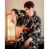 Lady Lazy Men's Yukata, Kimono, Kimono, Obi Set, Carp, Navy,