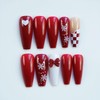 Christmas Press on Nails Coffin Long Fake Nails Xmas False