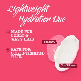 Maui Moisture Lightweight Hydration + Hibiscus Water Shampoo, Moisturizing Shampoo Softens & Quenches Wavy & Curly Hair with Aloe Vera, Vegan & Sulfate-Free Surfactants, 25.4 fl. oz