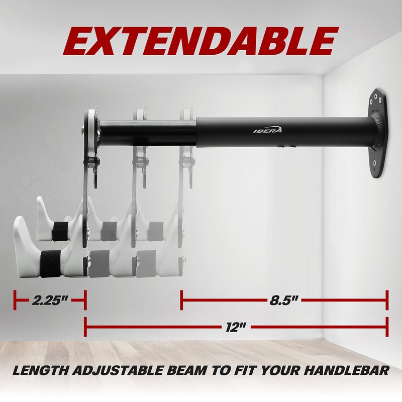 Ibera Horizontal Wall Mount Hanger, Indoor Bicycle Hook Holder Storage