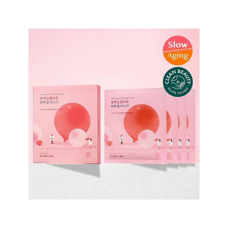 Round Lab Camellia Deep Collagen Elasticity Gel Mask 4 sheets