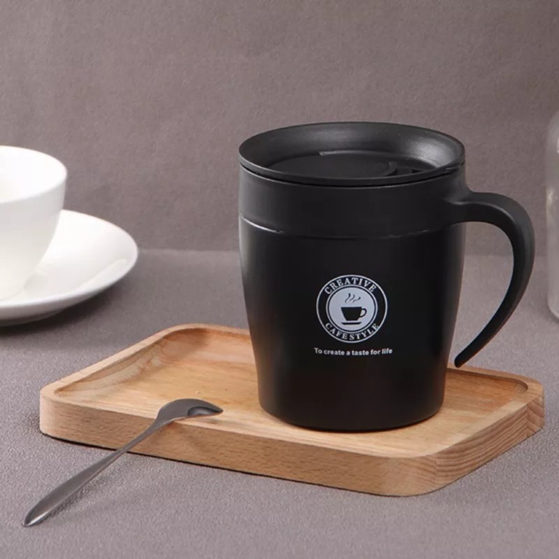 Vaso Taza Térmica Acero Inoxidable Con Tapa Taza Clásica Duradera
