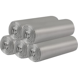 5 Rolls Small Trash Bags - 200 Counts Durable 4 Gallon Small Garbage Bags for home office kitchen Bathroom Bedroom Trash Can liners(Purple) - Color: 100 Count Silver