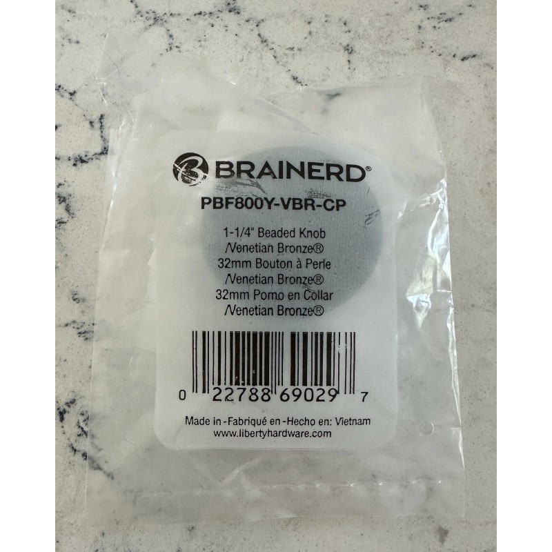 Brainerd Chocolate Beaded Bronze Knob Backplate - Brainerd PBF800Y-VBR -
