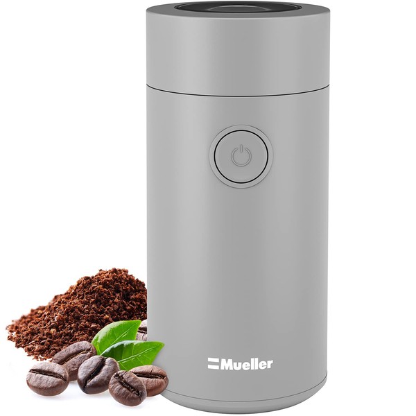 Mueller Coffee Grinder Electric, Large Bean Capacity, One-Touch Operation, Nuts/Spice/Herb Grinder, Gray