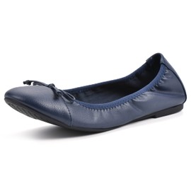 WHITE MOUNTAIN Shoes Sunnyside II - Zapatos Planos de Ballet para Mujer, Azul Marino/Liso, 7.5 US