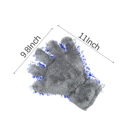 Nuatpetin 5 Fingers Car Wash Gloves, Double-Sided Car Washing Gloves Auto Paint Cleaning Mitts, Microfiber Plush Car Cleaning Mitt Heavy-Duty Wash Glove for Car Detailing Cleaner Kit Auto Washing