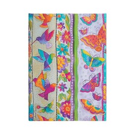 Paperblanks - Hummingbirds & Flutterbyes - Playful Creations - Midi - Lined - Wrap Closure - 120 Gsm