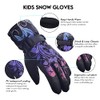 Guantes de esquí impermeables para niños, guantes de snowboard con