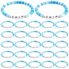 Lukiisoo 30pcs Swim Bracelet Gifts Bulk Blue Polymer Clay Beads