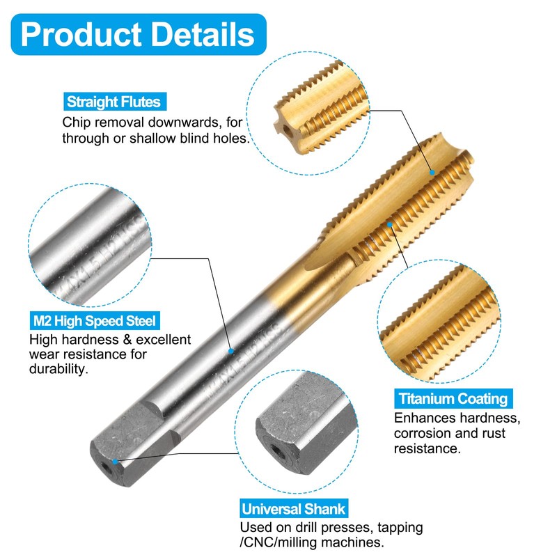 sourcing map Tap and Drill Bit Set, 1pcs M14 x