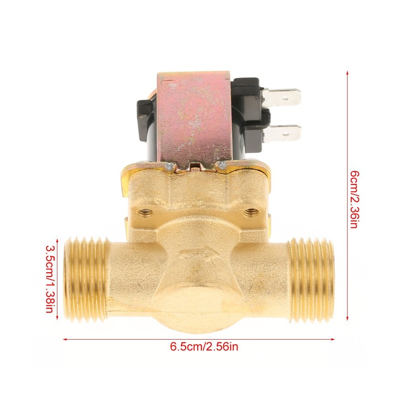 Solenoid Valve for water, 1/2" DC 12V Normally Closed Brass