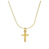 jewellerybox Small Gold Plated Sterling Silver Cross Necklace - 14