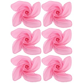 Boao 6 Pieces Chiffon Scarf 1950s Square Scarf Neck Head Scarfs Vintage Soft Scarf Polyester Scarves for Women Lady(Rose Red)