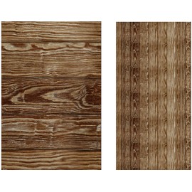 Iconikal Woodgrain Plastic Tablecloth Table Cover, Aged Clear Hemlock, 54 x 108-Inches, 3-Pack