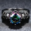 Skull Head Ring with Diamond Set and Colored Zircon Ring