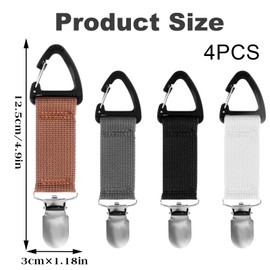 GEEHUA Pack of 4 Hat Clip for Travel, Elastic Hat Holder Clip for Portable Hat Clip for Women, Hands-Free Hat Clip for Travel, Hat Clip for Travel Bags, Backpacks, Purses, Luggage Bags