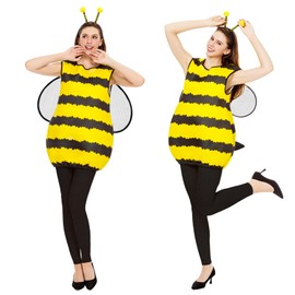 Joykindom Joykindom Bienen Kostüm Damen - Bienenkostüm Erwachsene Karneval Kostüm mit Bienen Haarreif Flügel Kleid Hummel Kostüm Damen für Fasching Verkleidung XL