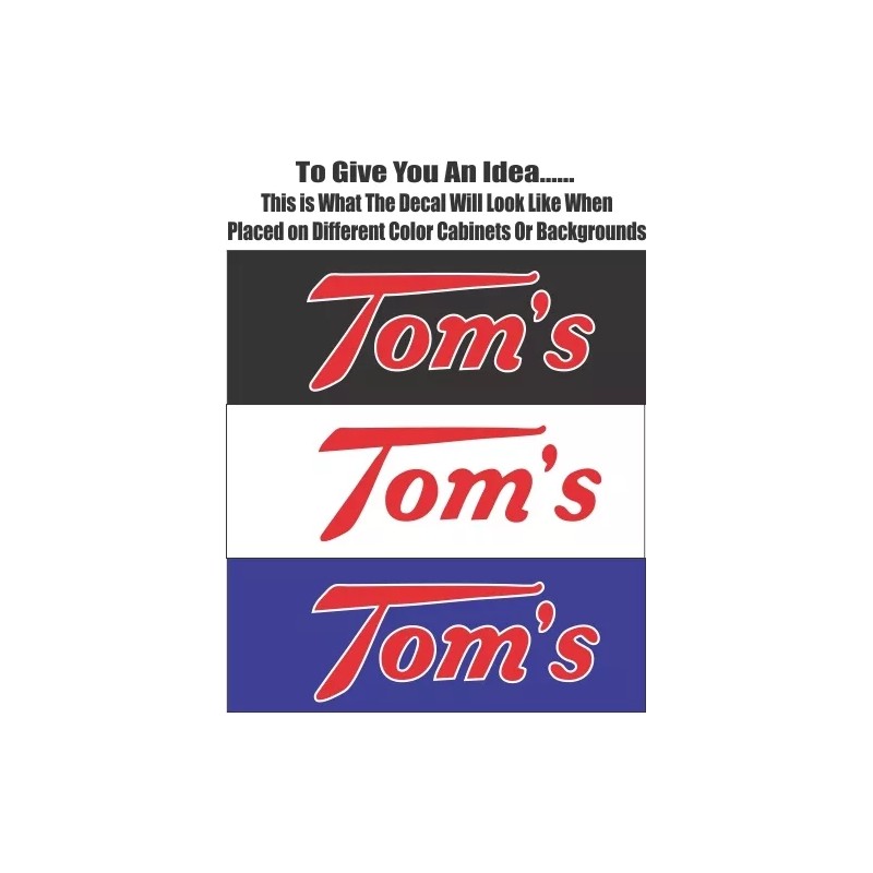 Tom's Toms Toasted Peanuts Cabinet Decal - Very Nice Die