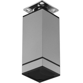 Gedotec NIKO Designer Furniture Foot Adjustable Cabinet Foot Square Furniture Leg Sofa Foot Height 100 mm Base with Thread Mounting Plate Furniture Leg Metal Silver 1 Piece Chest of Drawers Foot