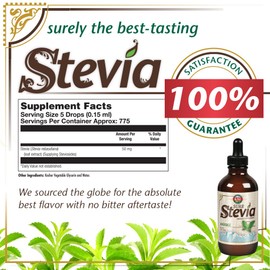 KAL Sure Stevia Extract Zero Calorie Sweetener, Low Carb, Plant Based Liquid Stevia Drops, Great Taste, Zero Sugar, Low Glycemic & Perfect for a Keto Diet, 60-Day Guarantee, Approx. 775 Servings, 4oz
