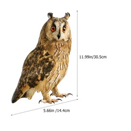 LOGOFUN Owl Garden Statues Realistic Owl Shaped Sculpture Lifelike Plastic Owl Statue with Rotating Head for Outdoor Garden Yard