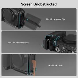SMALLRIG Quick Release L-Bracket for Canon R6 Mark II / R6 / R5 / R5 C, Camera L Plate for Arca Type with 1/4"-20 Thread Holes, Belt Holes, Vertical Shooting - 4160