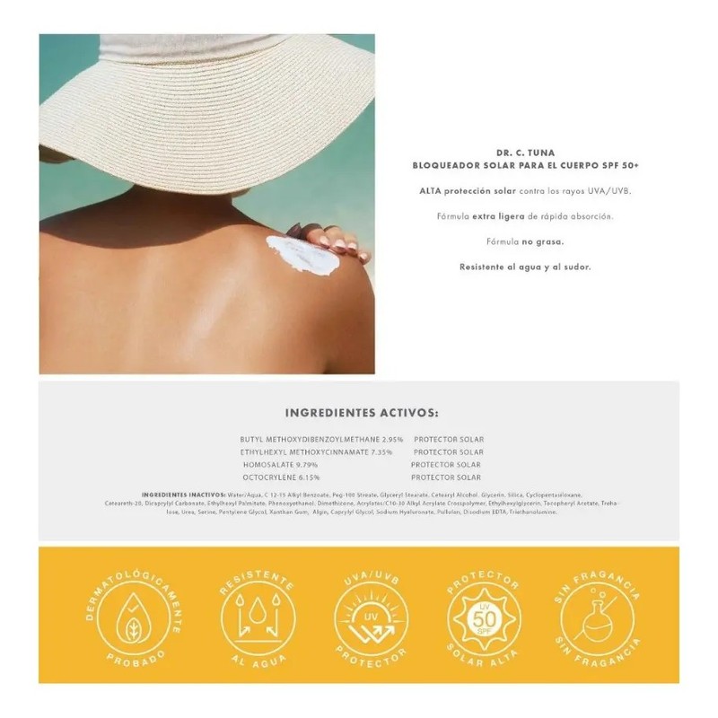 Bloqueador Solar Fps 50 Sun Body Lotion Dr. C Tunafarmasi.