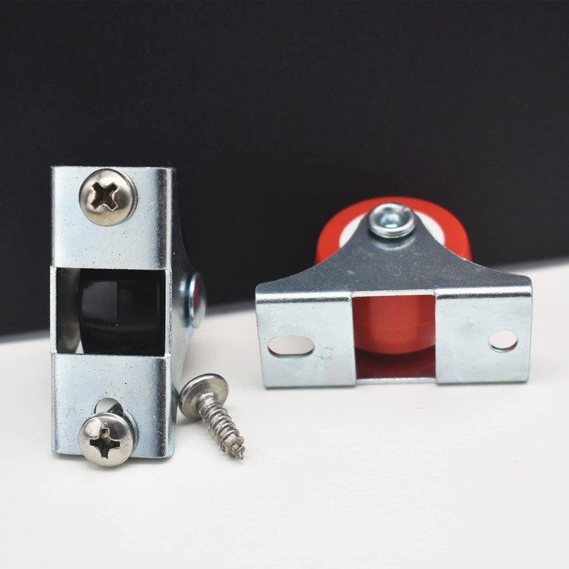 Floyutin 1 inch Rigid No-Swivel Plate Casters Small Rubber Wheels