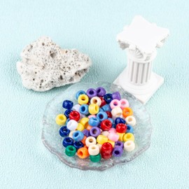 370 Pcs Plastic Pony Beads – 6x9mm Glossy Multicolor Beads for Jewelry Making, DIY Bracelets, Kids Crafts, Classroom Supplies & Educational Activities