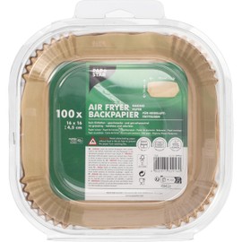 PAPSTAR, 100 Baking Paper 16 cm x 16 cm x 4.5 cm Brown for Hot Air Fryers