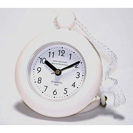 Our White Bathroom Shower Rope Clock with a Clear Easy to Read Clock face is Water-Resistant and Engineered with a Superior Quartz Movement and Turning Second Hand for Accurate timekeeping