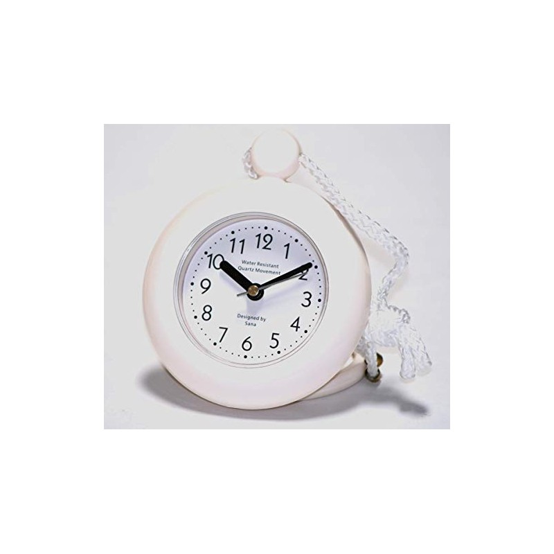 Our White Bathroom Shower Rope Clock with a Clear Easy