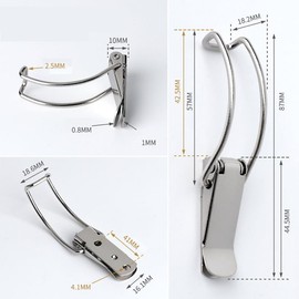 4pcs Toggle Latch Catch Lock,Spring Toggle Latch Hasp,Stainless Steel Tension Clasp,for Toolboxes,Drawers Reinforcement Latch-Hook length42.5mm,length87mm