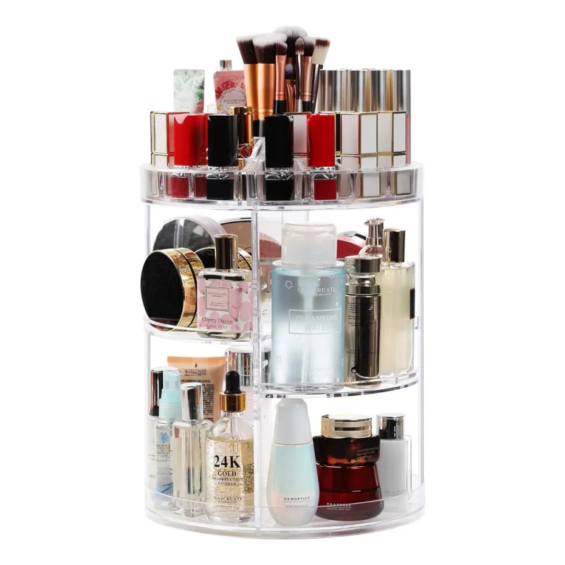 Organizador Para Cosméticos Multinivel Giratorio 360° Trabsparente