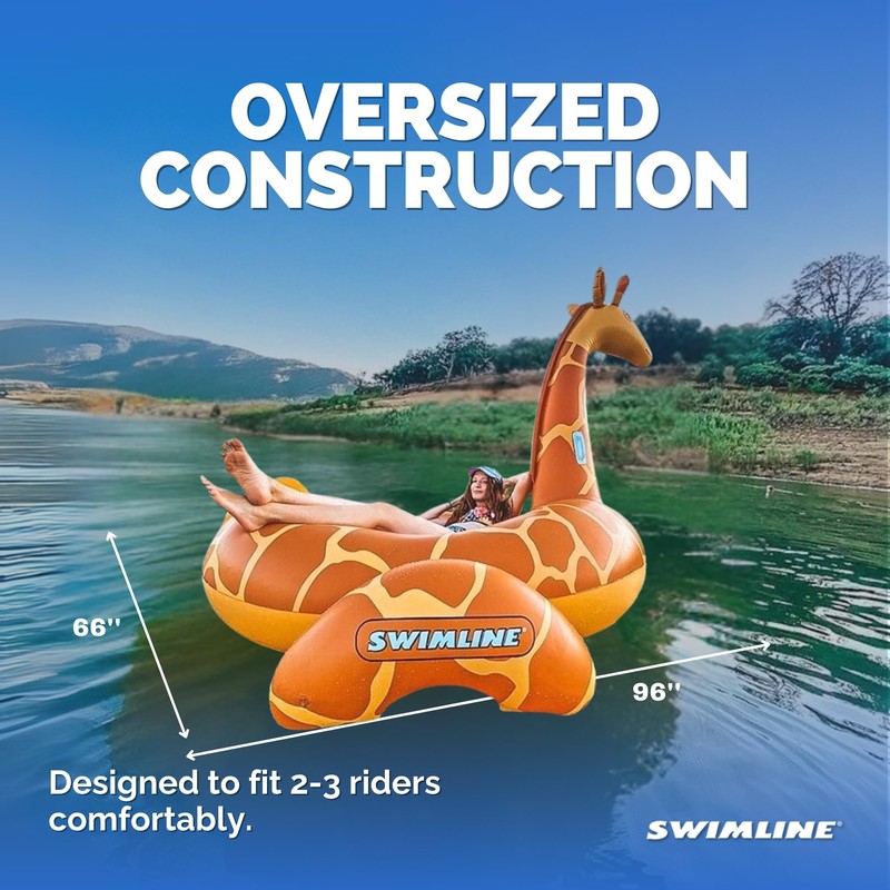 SWIMLINE ORIGINAL 90710 Giant Inflatable Giraffe Pool Float Floatie Ride-On