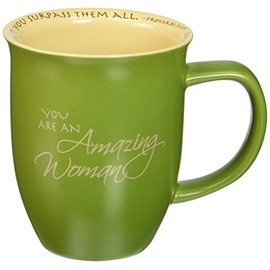 Abbey Gift Abbey Press (Abbey & CA Gift) Amazing Woman Mug & Coaster Set, 1 Count (Pack of 1), Green